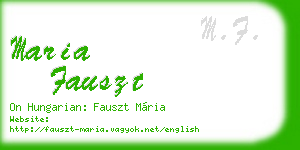 maria fauszt business card